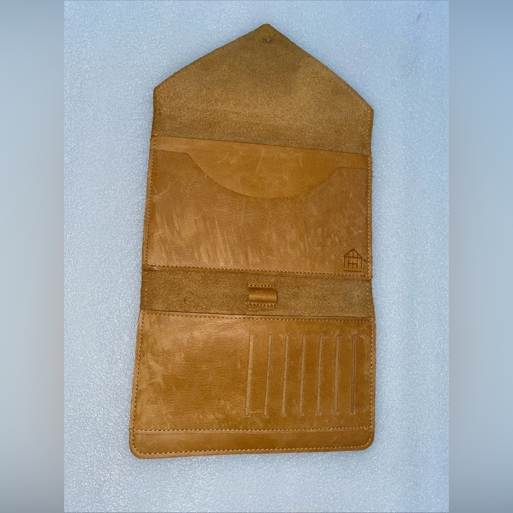 Hearth And Hand Brown Leather Travel Wallet Organizer Envelope 4.5” X 7” EUC - Picture 5 of 8